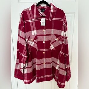 George Plus Size Plaid Shacket